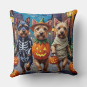 チェスキー・テリアのトリックまたはトリートメントのハロウィーンの衣装 クッション (裏面)