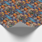 チェスキー・テリアのトリックまたはトリートメントのハロウィーンの衣装 ラッピングペーパー (角)