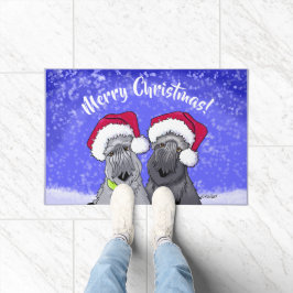 チェスキー・テリア クリスマス ウェルカムマット ドアマット