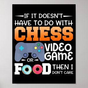 チェスギフト チェスのビデオゲームまたはフードデザイン ポスター