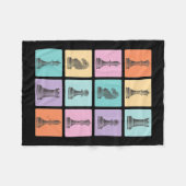 チェスギフト |チェスの駒が大好き フリースブランケット (正面(横))