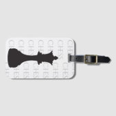 チェスクラシッククイーンモダンピース黒白 ラゲッジタグ (正面横)