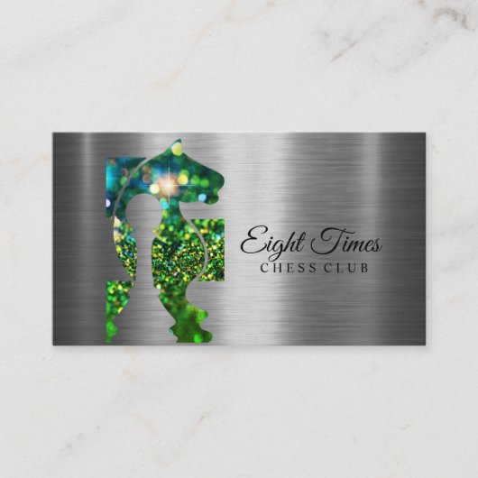 チェスクラブキングメタリックシルバーフェイク 名刺 (正面)