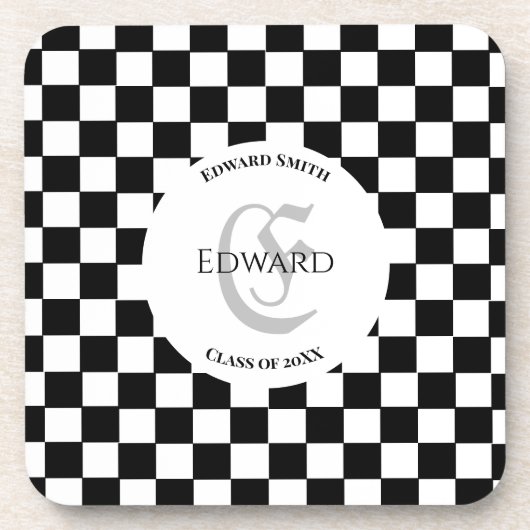 チェスクラブ名前をカスタムするイニシャル コースター (正面)