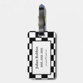 チェスクラブ名前をカスタムするイニシャル ラゲッジタグ (裏面縦)