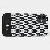 チェスゲームの駒の模様 黒と白 名前 Case-Mate iPhoneケース (裏面(横))