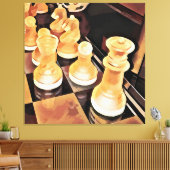 チェスゲームオリジナル抽象芸術アート キャンバスプリント (インサイチュ (リビング))