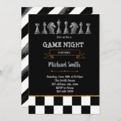 チェスゲームナイトパーティー招待状 招待状 (正面/裏面)