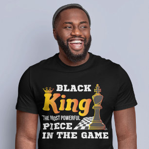 チェスゲームブラックキング最も強力なアフリカ人 Tシャツ