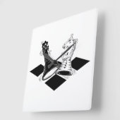 チェスゲーム スクエア壁時計 (傾斜)