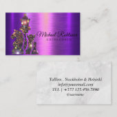 チェスコーチキングメタリックシルバーフェイクビジネスカー 名刺 (正面/裏面)