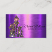 チェスコーチキングメタリックシルバーフェイクビジネスカー 名刺 (正面)