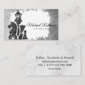 チェスコーチキングメタリックシルバーフェイク 名刺 (正面/裏面)