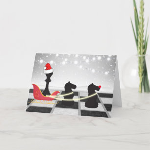 チェスサンタクロースとトナカイのクリスマス シーズンカード