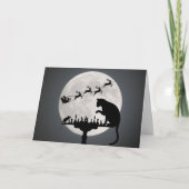 チェスサンタフルムーンキャットとマウスゲームのクリスマス シーズンカード (正面)