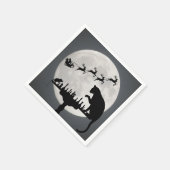 チェスサンタフルムーンキャットとマウスゲームのクリスマス スタンダードカクテルナプキン (角)