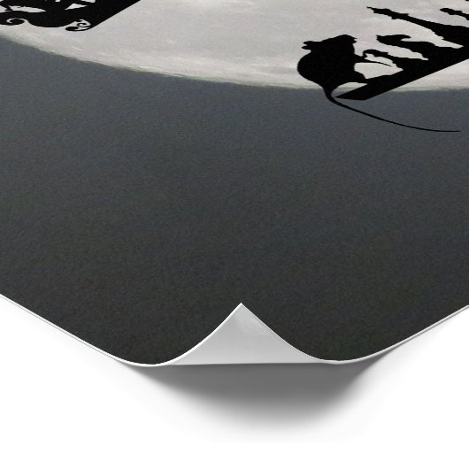 チェスサンタフルムーンキャットとマウスゲームのクリスマス ポスター (角)