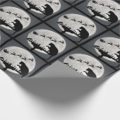 チェスサンタフルムーンキャットとマウスゲームのクリスマス ラッピングペーパー (角)