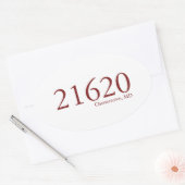 チェスタータウンジッコードステッカー 楕円形シール (封筒)