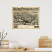 チェスタータウンメリーランド1907アンティークパノラママップ ポスター (キッチン)