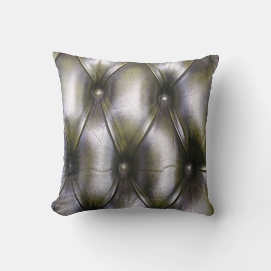 チェスターフィールドのフェイクな革深緑色の装飾用クッション クッション (正面)