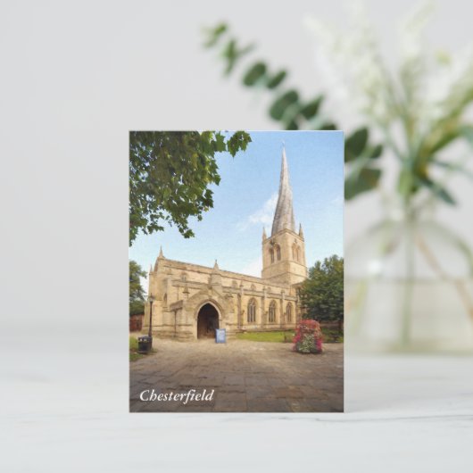 チェスターフィールドの曲がった尖塔 ポストカード (スタンド正面)