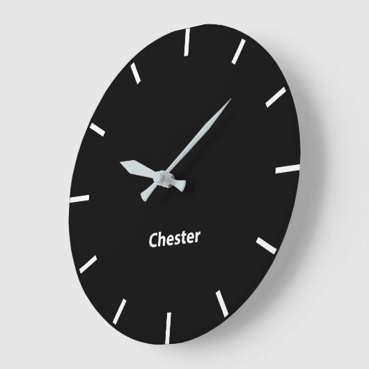 チェスターブラック顔タイムゾーンニューズルームウォール ラージ壁時計 (傾斜)