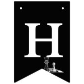 チェステーマハッピーバースデーバナー – 白黒 バンティングフラッグ (第2の旗)