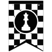 チェステーマハッピーバースデーバナー – 白黒 バンティングフラッグ (第1の旗)