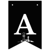 チェステーマハッピーバースデーバナー – 白黒 バンティングフラッグ (第3の旗)