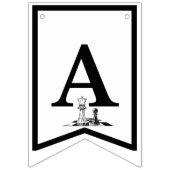 チェステーマハッピーバースデーバナー – 白黒 バンティングフラッグ (第3の旗)