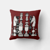 チェスデコール枕白黒赤枕 クッション (裏面)