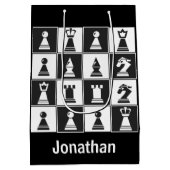 チェスデザイン抱き枕 ミディアムペーパーバッグ (裏面)