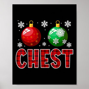 チェストナッツおもしろい一致する栗クリスマスカップル ポスター