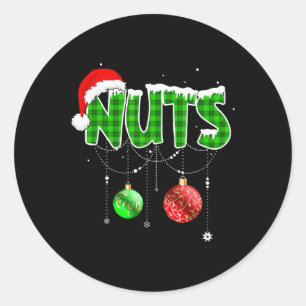 チェストナッツおもしろい一致する栗クリスマスカップル ラウンドシール