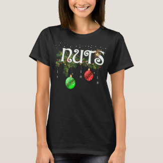 チェストナッツにマッチする栗クリスマスカップルN Tシャツ
