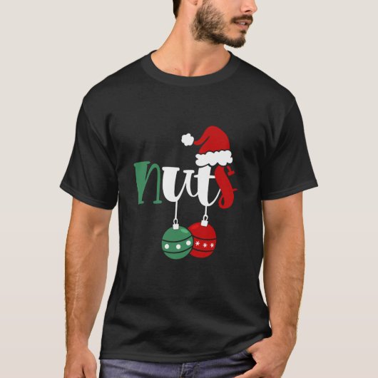 チェストナッツのクリスマスマッチングカップル栗おもしろい Tシャツ (正面)