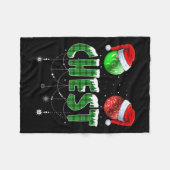 チェストナッツのクリスマスマッチングカップル栗2 フリースブランケット (正面(横))