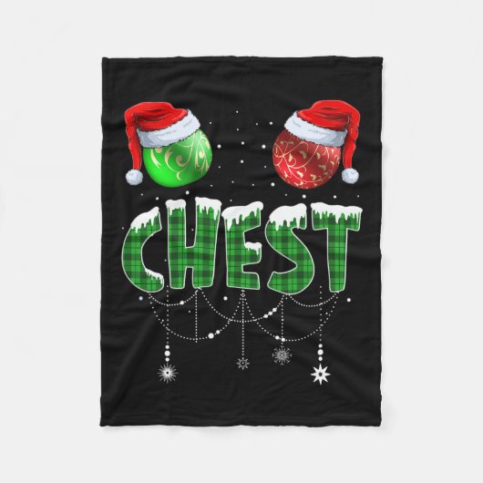 チェストナッツのクリスマスマッチングカップル栗2 フリースブランケット (正面)