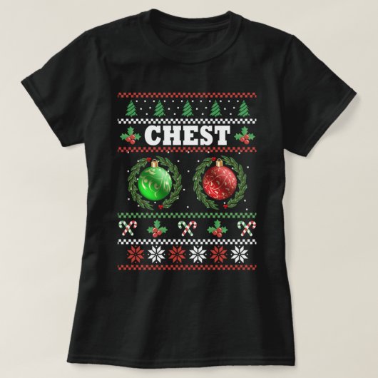 チェストナッツのクリスマス醜いマッチングカップル栗 Tシャツ (デザイン正面)