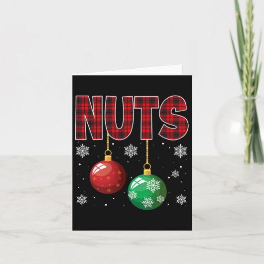 チェストナッツの一致する栗のおもしろいクリスマスカップル カード (正面)