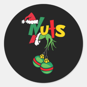 チェストナッツの一致する栗のおもしろいクリスマスカップル ラウンドシール