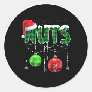 チェストナッツの一致する栗のおもしろいクリスマスカップル ラウンドシール