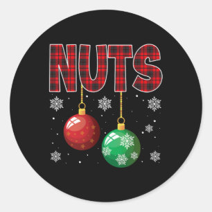 チェストナッツの一致する栗のおもしろいクリスマスカップル ラウンドシール