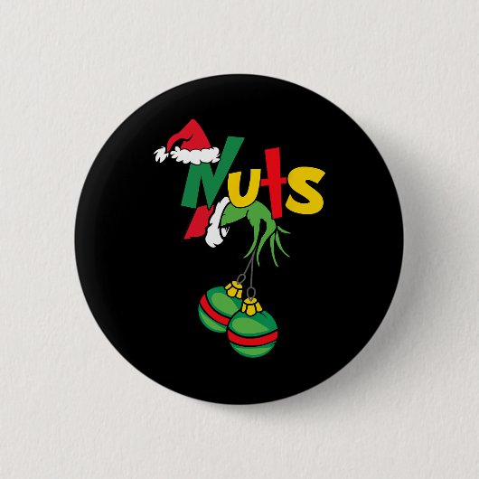 チェストナッツの一致する栗のおもしろいクリスマスカップル 缶バッジ (正面)