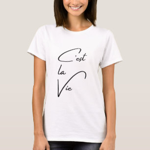 チェストラヴィ人気がある引用文フランスのタイポグラフィブラック Tシャツ
