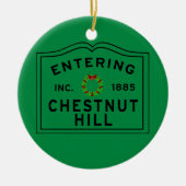 チェスナットヒルニュートンマサチューセッツ州に入る セラミックオーナメント (正面)