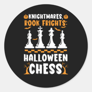 チェスハロウィーントリックまたはチェスのプレーヤーのチェスを扱う ラウンドシール
