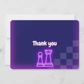 チェスバースデーパーティー招カスタム待写真ネオン 招待状 (裏面)