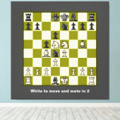 チェスパズルメイトを2ストレッチキャンバス印刷 キャンバスプリント (インサイチュ (ウッドフロア))